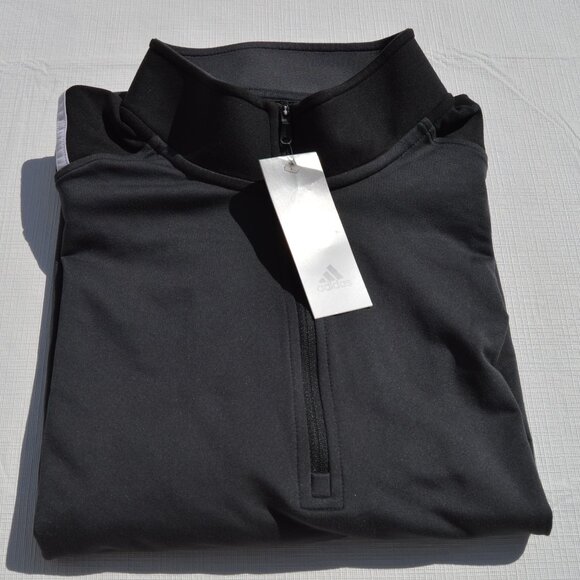 Adidas 3-Stripes Core 1/4 Zip Men's Sweatshirt - Carbon/Black Size XL (New) - Picture 11 of 11